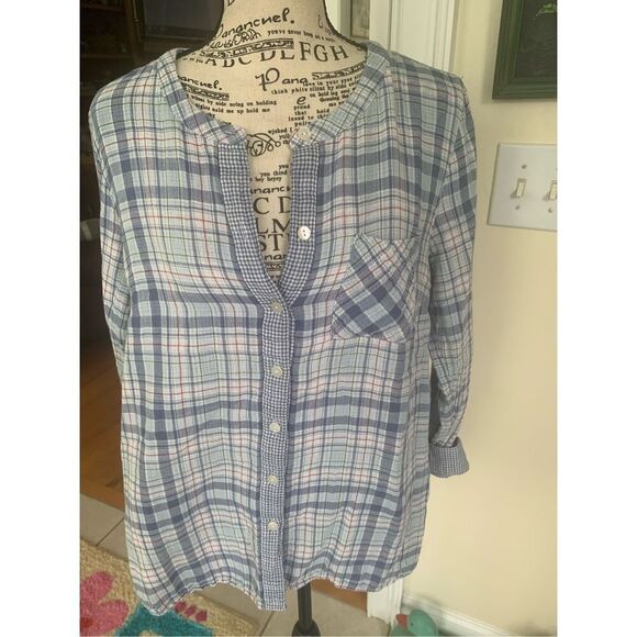 J. Jill ~ S ~ Very Comfortable Plaid Crew-Neck Tunic ~ Seaport Fabric - Picture 2 of 8